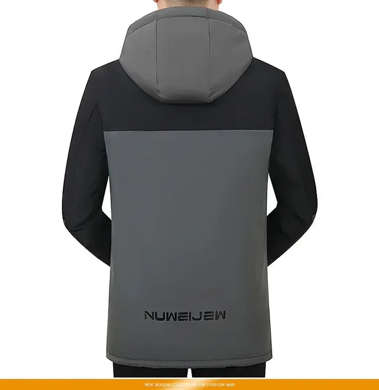 Herr Lång Vinterjacka Parkas med Huva – Varm Vindskyddande Vattentät Outwear, 2 Färger, Storlek XXS–5XL