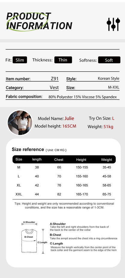 Dam Koreansk Ribbed Crop Linne – Tight Sportig Fitness Ärmlös Sommar, 1/2/4-pack M–XXL