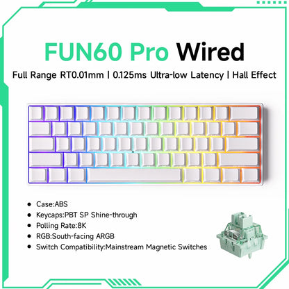 MonsGeek FUN60 Pro HE gamingtangentbord 60 % med magnetiska brytare