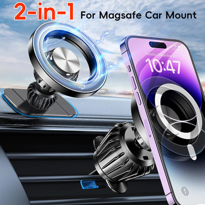 2 in 1MagSafe Case, Magnetic Phone Holder for Car[ Super Magnets] car Vent Phone Mount, Mag Safe Phone Holder Car Accessories