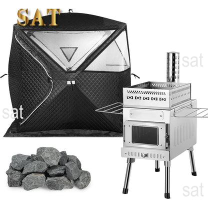 Portable Sauna Tent Three Layer Waterproof  Winter Waterproof Camping Outdoor Winter Steam Tents