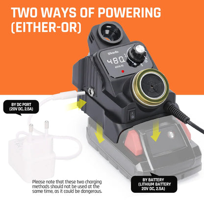 Silverflo 937DI Trådlös Löddstation – Portabel, 200–480°C, Kompatibel med DeWalt/Milwaukee/Makita 18–20V Batteri