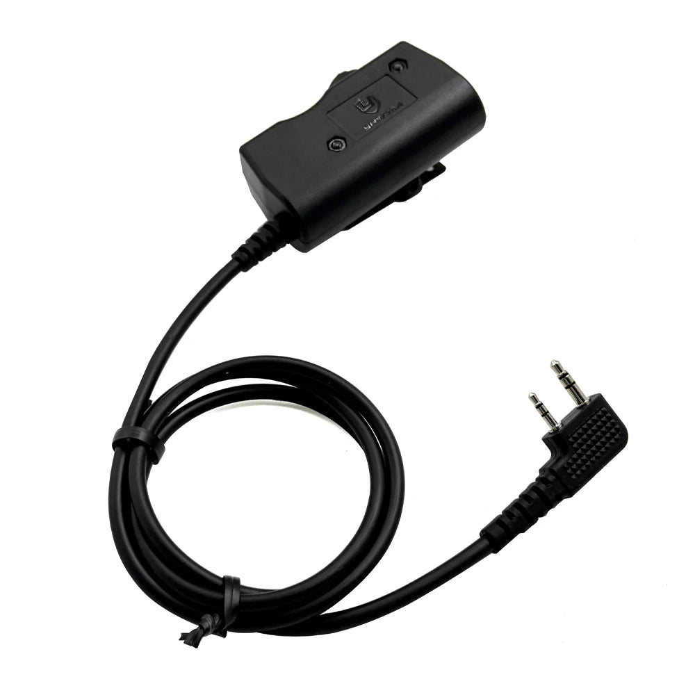 E80 Tactical Shooting Headset Electronic Hearing Protection with Kenwood 2 Pin PTT Adapter for Outdoor Hunting