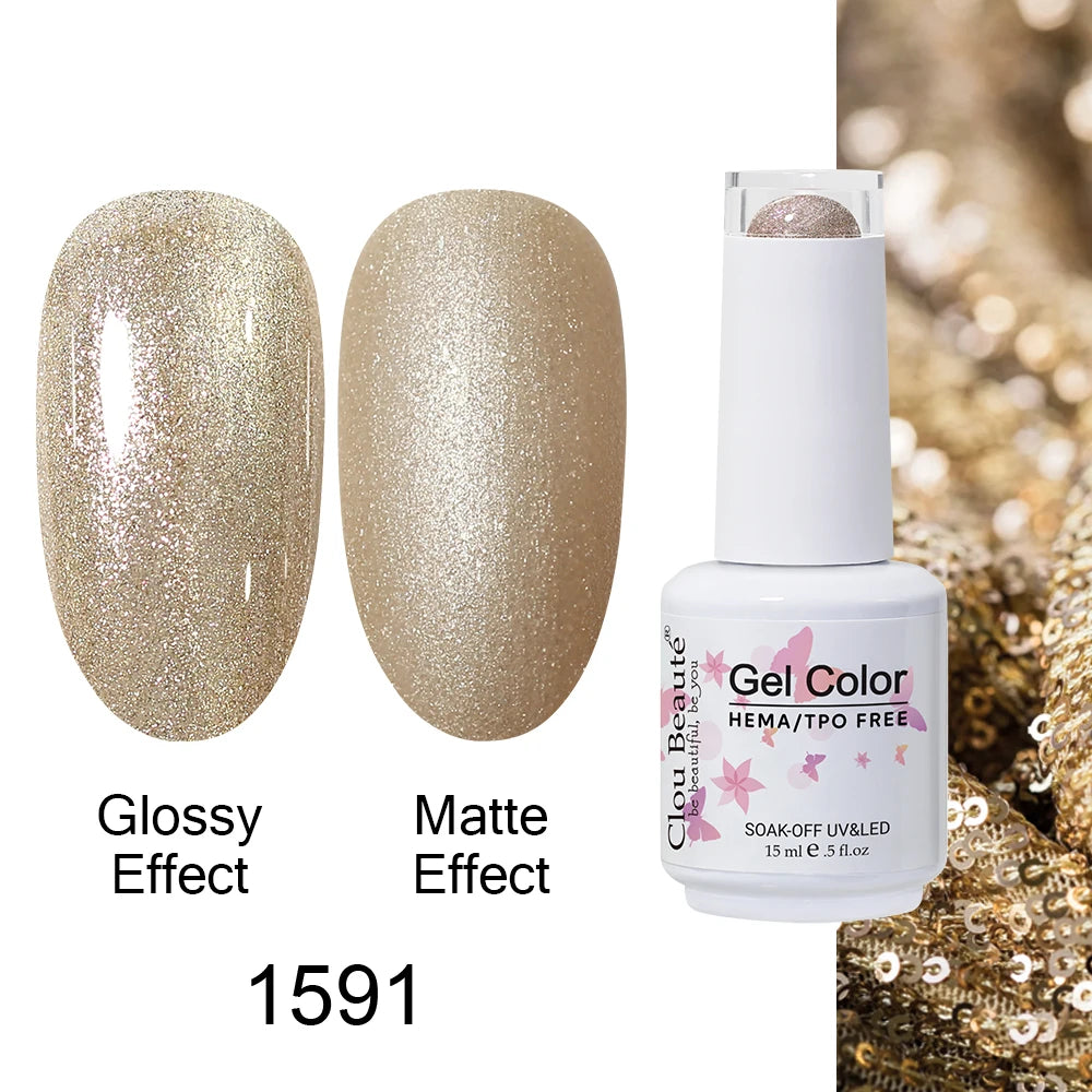 Clou Beaute Gel Nail Polish Neon Brown Royal Blue Red Green Pastal Nude Nail Art Varnishes Gel Lacquer Top Coat UV Gel Nail