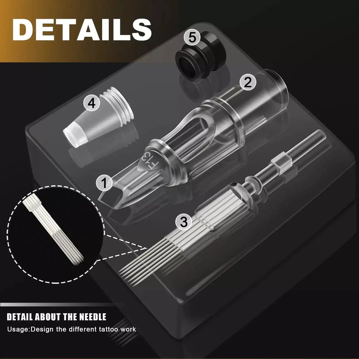 Tattoo Pen Machine Kit Tattoo Machine Pen Set with Wireless Power Supply Cartridge Needle Tattoo Accessories for Tattoo Beginner