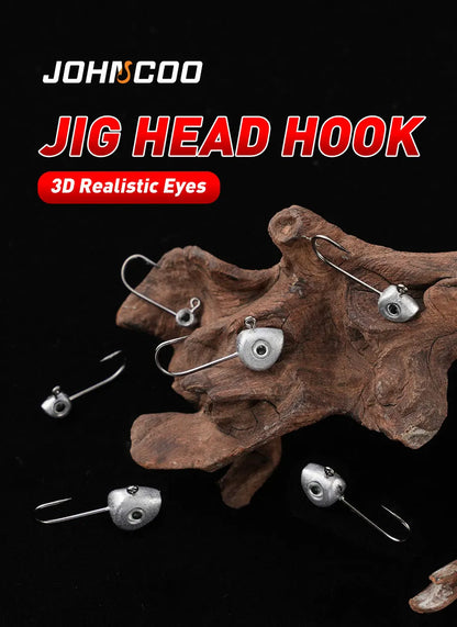 10pcs Mini Jig Head Hook 3D Eyes 0.5g 1g 2g 3g 4g 5g Bass Crappie Fishing Jig Hooks Soft Lure Worm Fishing Lure Hook