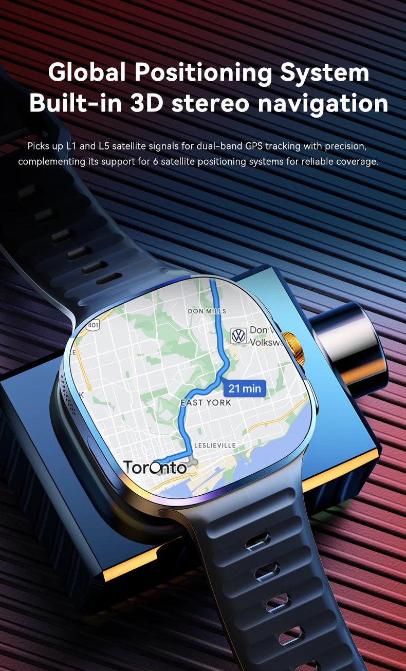 2026New 5G SIM Smart Watch 2.4" AMOLED 8+128GB GPS+NFC WIFI 1000W HD Camera IP68Waterproof Health Monitor Android Smartwatch Men