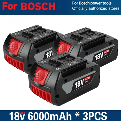 Kompatibelt Batteri för Bosch 18V – 6,0Ah Li-Ion BAT609 BAT618 BAT620 GSR GBH GWS 1–4 Batterier + Laddare