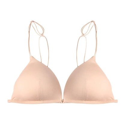 Fachion Triangle Bras for Women Beauty Back Push-up French Style Bra Thin Strape Solid Color Wireless Bra Girls