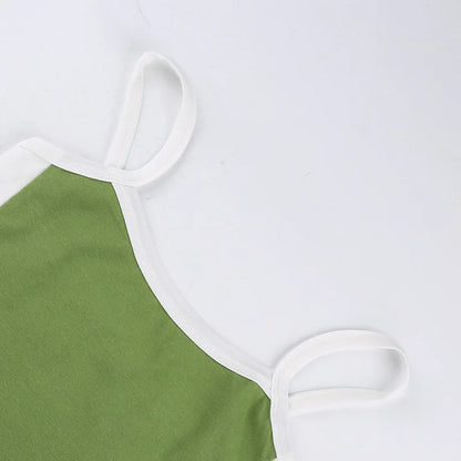 Dam Stickad Crop Top – Ärmlös Ryggöppen Y2K Vintage Patchwork Cami Sommar, 3 Färger S–L