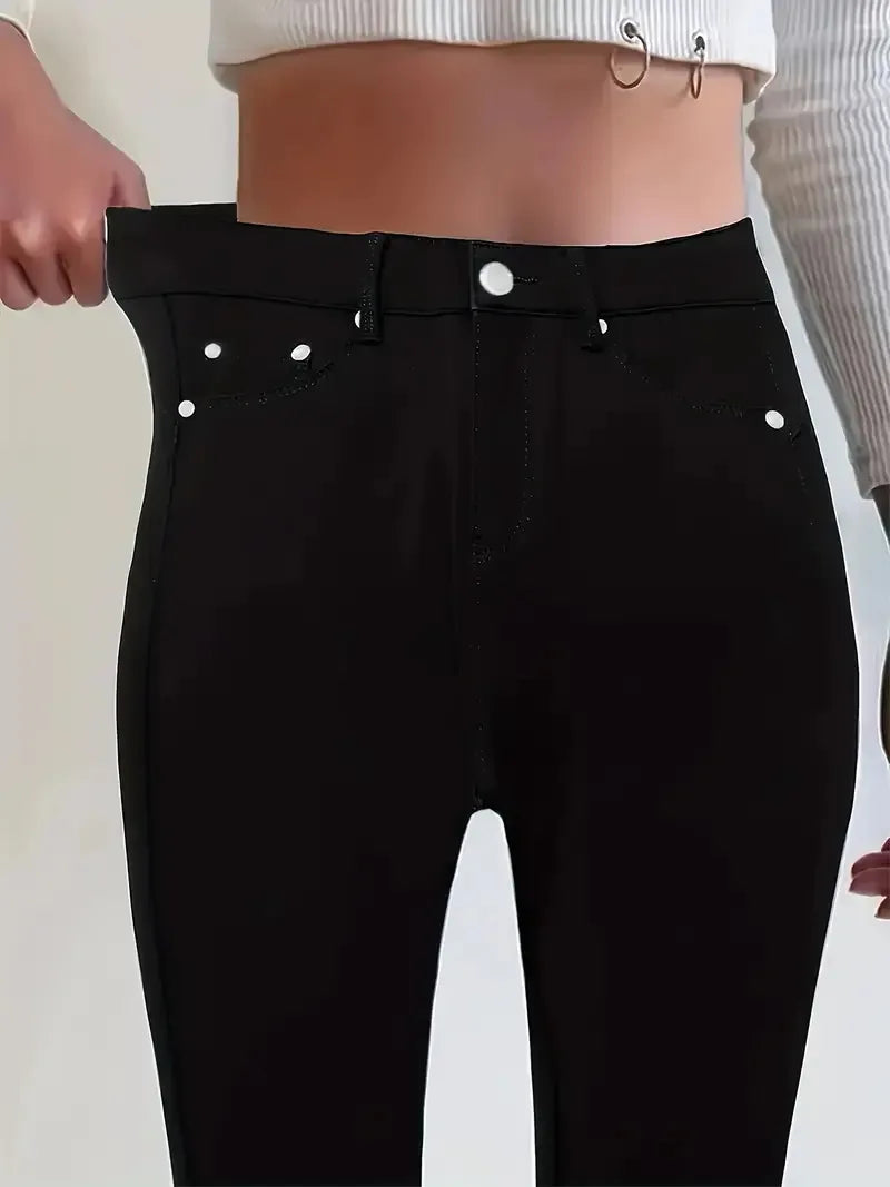 Women Pencil Pants Jeans Skinny Trousers High Waist Stretch Pockets Vintage Washed Female Streetwear Slim Full Length Denims