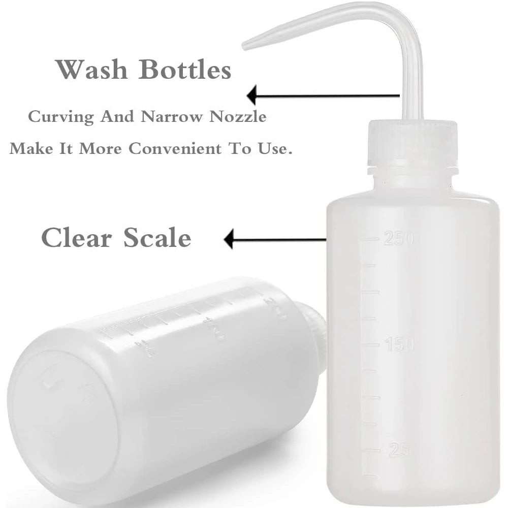 500/250ml Tattoo Wash Bottle 5 Colors Rinse Spray Bottle Economical Plastic Squeeze Clean Bottles for Medical Labs Tattoo Supply