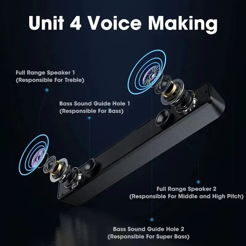 Wired Wireless Bluetooth Speaker Sound Box Bar Soundbar Computer PC TV Laptop Desktop Music Portable Caixa De Som Audio System