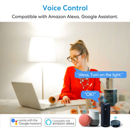 RiooCubee WiFi Lamphållare E26/E27 – Tuya & Smart Life, Timer, Röststyrning, Google Home & Alexa
