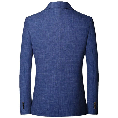 Herr Slim Fit Blazer – Rutig Strükfri Kavaj för Business Casual, Vår & Höst, 3 Färger