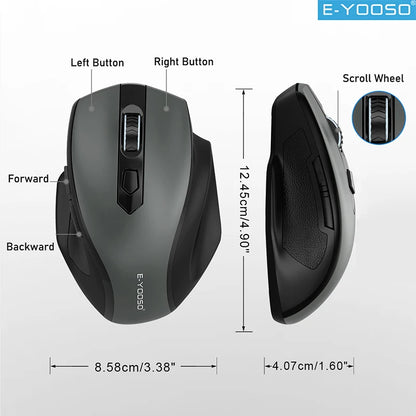 E-YOOSO 2.4G Wireless Mouse Portable Ergonomic Computer Mice Mouse For Office Gaming Mouse Laptop/iPad/Tablet/Mac