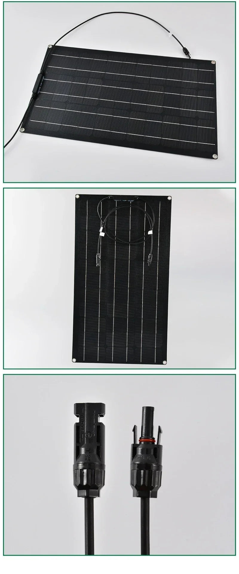 Semi-Flexibel ETFE Solpanel 500W–2000W – Lättviktig 18V/36V för Husbil Båt Camping Tak, 1–4 Paneler