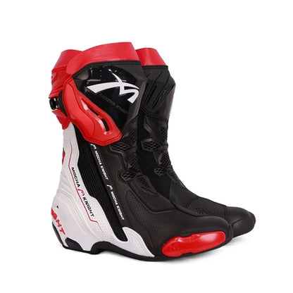Racingstövlar MK099 i läder – proffsstövlar för bana och offroad, unisex 35–46