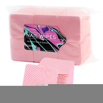 1080pcs Boxed Nail Art Lint-Free Eyelash Glue Wipes Paper Gel Polish Remover Clean Glue Cotton Pads Beauty Cleaning Tools