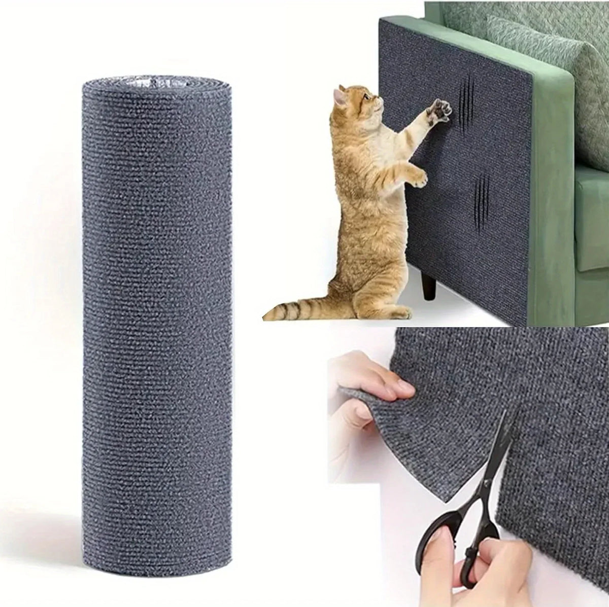 Självhäftande klösmatta för katt 40 × 300 cm – klippbart soffskydd i 7 färger
