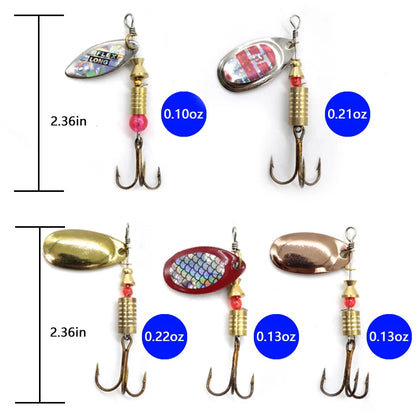 Metal Spoon Spinner Fishing Lure 10pcs Set Spoonbait Crankbaits Fishing Wobblers for Pike Crochet Kit Artificial Bait