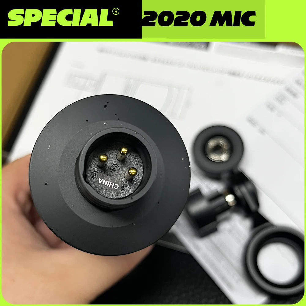 AT2020 Cardioid Condenser XLR Microphone for Studio Recording Podcast Vocal Live Streaming Professional Broadcasting Mic