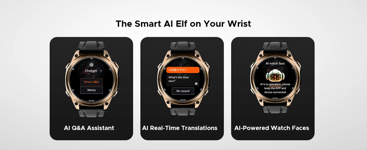 DOOGEE Anywise W1 AI Smart Watch GPS 1.43" AMOLED Display 24Hrs Health Monitoring 5ATM Water Resistance Waterproof Sport Watch