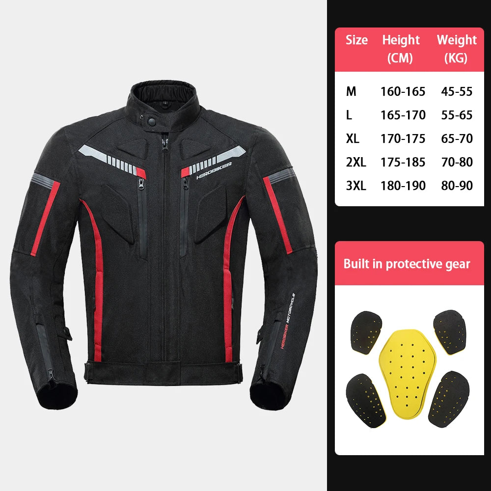 Men's Motorcycle Jacket Anti-fall Wear-resistant Motorbike Jacket With 5pcs Protector Motocross Racing Clothing Protection