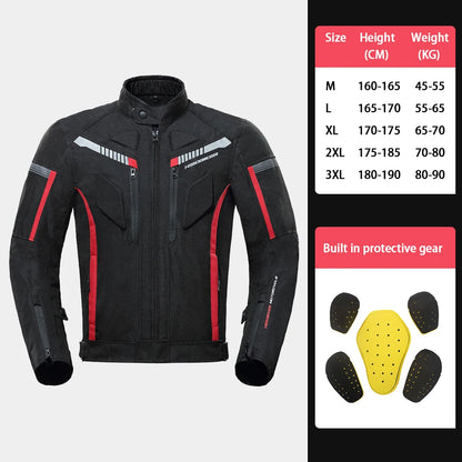 Men's Motorcycle Jacket Anti-fall Wear-resistant Motorbike Jacket With 5pcs Protector Motocross Racing Clothing Protection