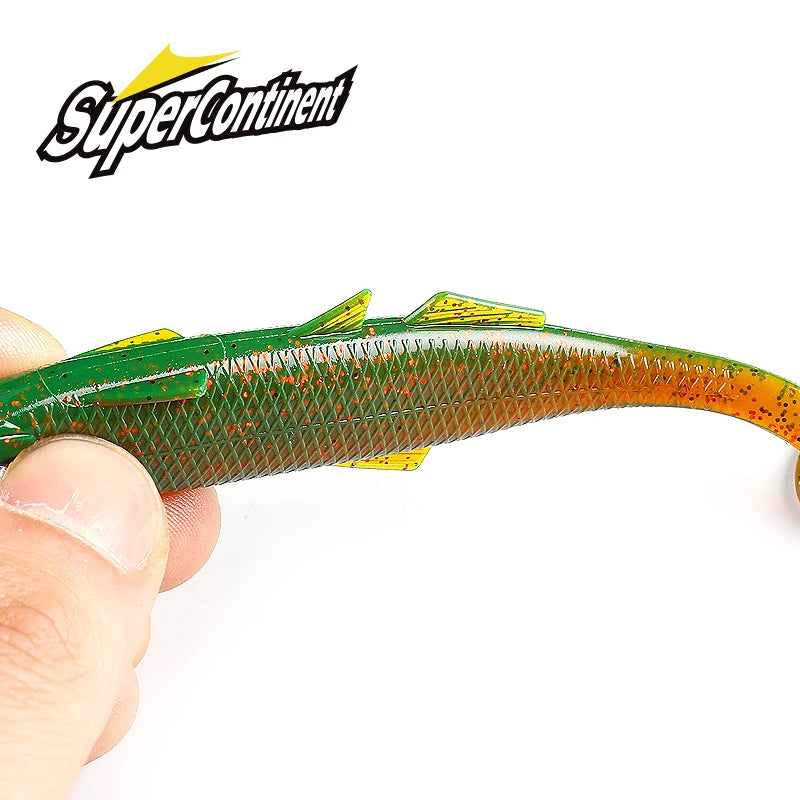 Supercontinent leanness ShadTeez T-tail 5cm/7.5cm/12cm Pike Zander Predator Fishing 3d eyes Soft lure Fishing lures