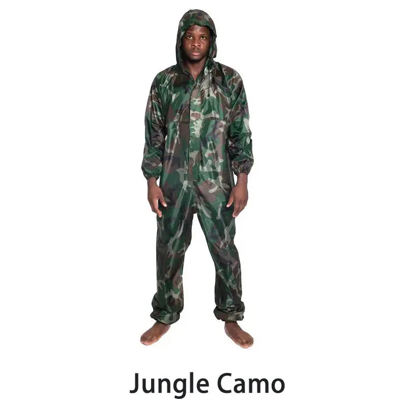 Waterproof One-Piece Overalls With Hood Oil-Resistant Work Safety Clothing Coverall For Sparying Painting Factory Clothes