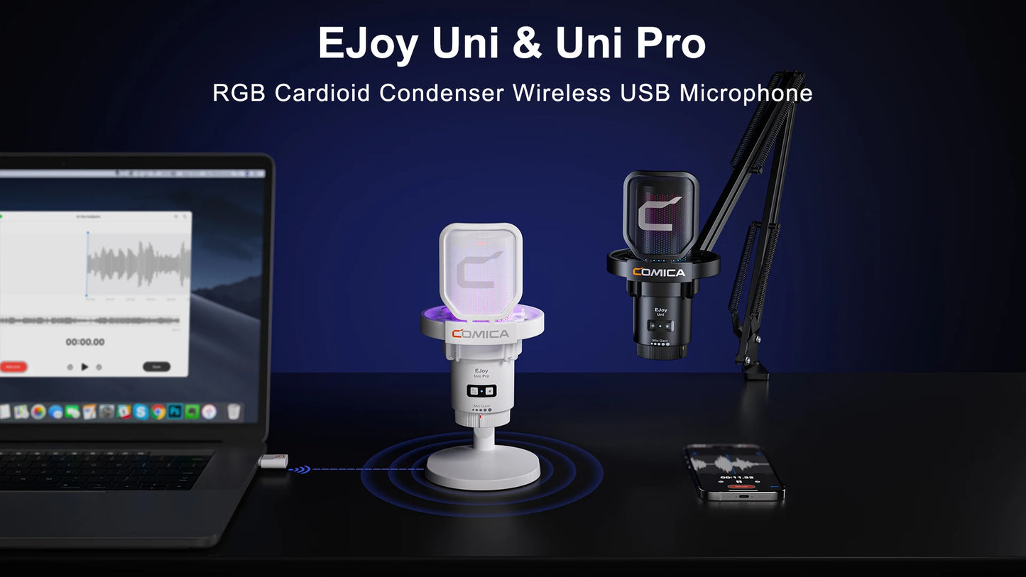 Ejoy Uni Pro wireless gaming microphone for streaming,recording, podcast, youtube. Compatible with Mac OS, PS4/ 5