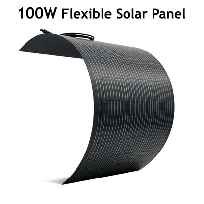 ETFE Flexible 100W 200W 300W 400W Solar Panel Kit High Efficiency Monocrystalline for 18V Battery Charger Off-Grid Power Camping