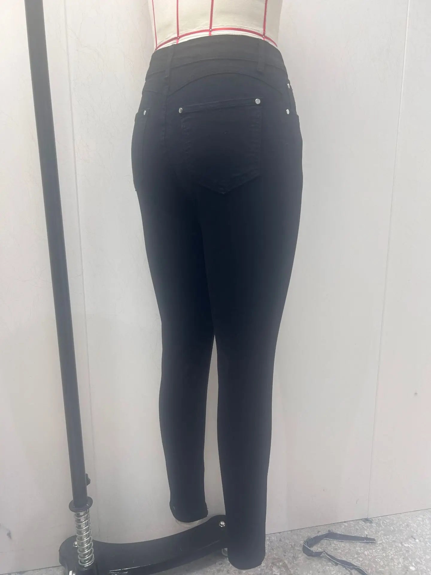 Women Pencil Pants Jeans Skinny Trousers High Waist Stretch Pockets Vintage Washed Female Streetwear Slim Full Length Denims