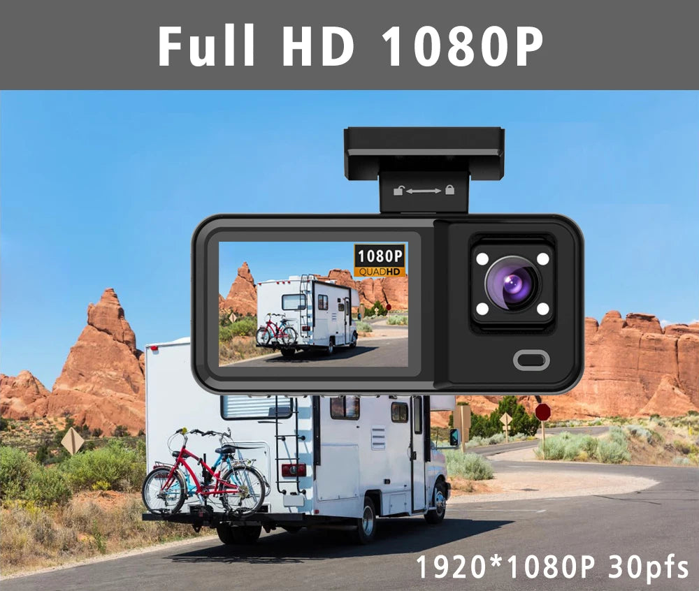WIFI 3 Camera Dash Cam Cabin Car Dvr 1080P Interior Vehicle Three Way Channel Dvrs Recorder Video Registrator Dashcam Camcorder