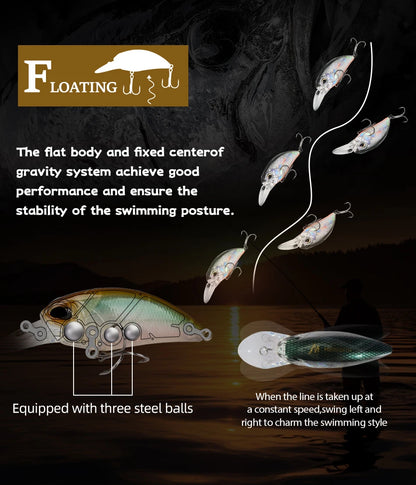 MEREDITH JERK CRANK M65 Floating 14g Hot Model Fishing Lure Hard Bait 11Color Wobbler Crank Quality Professional Depth 2.0-2.5m