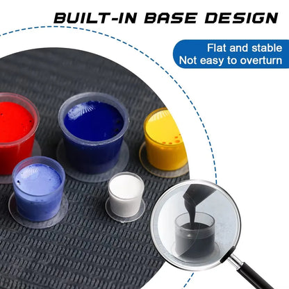 1000/500/100pcs Plastic Tattoo Ink Cups Caps with Base Clear Self Standing Ink Caps Tattoo Pigment Cups for Tattoo Ink Supply