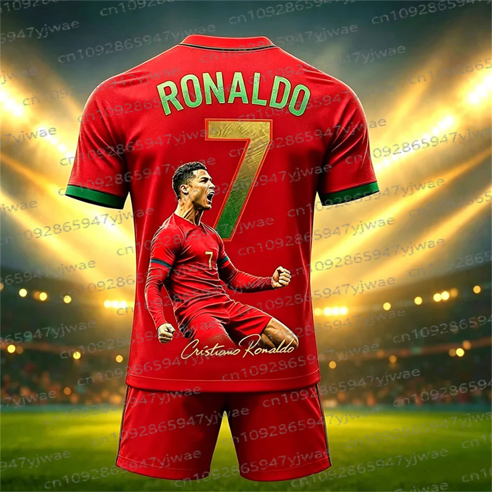 2026 Special Edition No.7 Fans Football Jersey Tee Shorts Set Women Men Sportwear Summer Casual Kids Tshirt Set 2 Piece Set