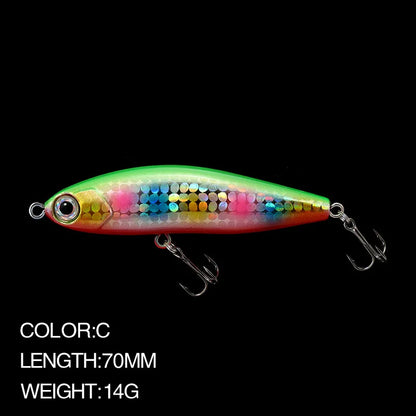 Pencil Warped Mouth Fish Sea Bass Bait Fake Bait 14G70MM Sinking Fishing Accessories Swimming Bait 3D Fish Eye