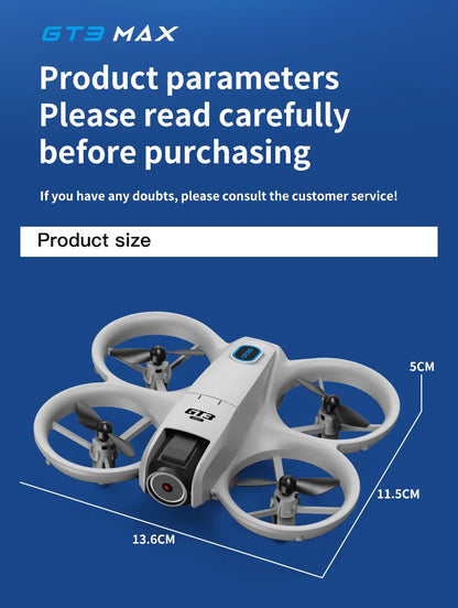 GT3 MAX Mini Drone 5G 8K GPS HD Aerial Photography Dual Cameras Quadcopter with Dynamic Lighting Optical Flow UAV Toys Gifts
