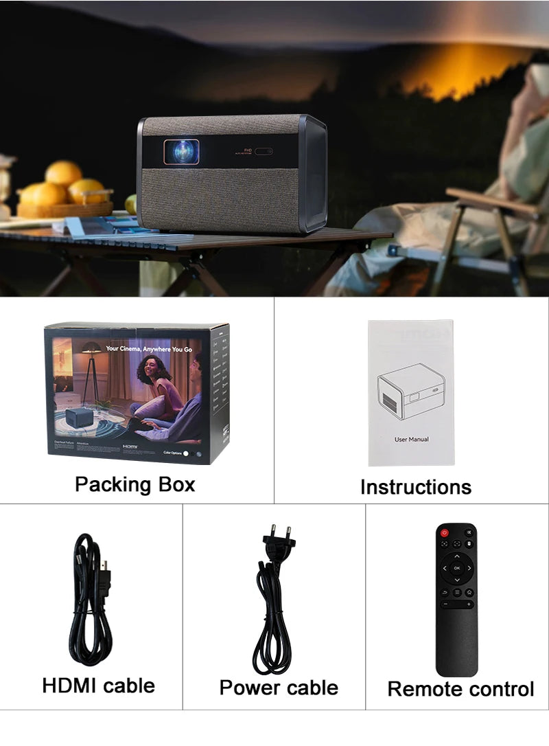 Huaweishi-J10 LED Projector, 1920x1080P, Autofocus, 4K, HD Video, Outdoor Mobile Phone, Android Smart Home Theater, New