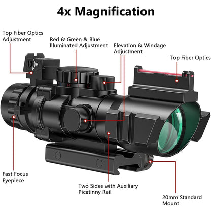 Bestsight 4×32 prismakikarsikte med RGB-riktmedel