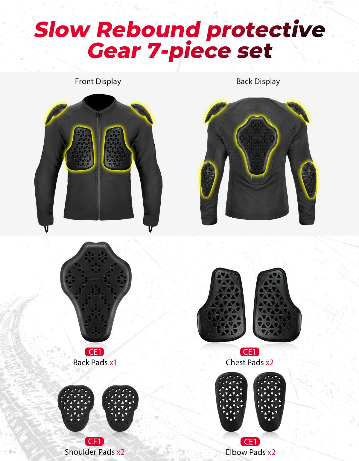 Motorcycle Riding Jacket Summer Breathable Men Women with 7Pcs Set CE Protective Gear Soft Mesh Body Protector Moto  Equipment