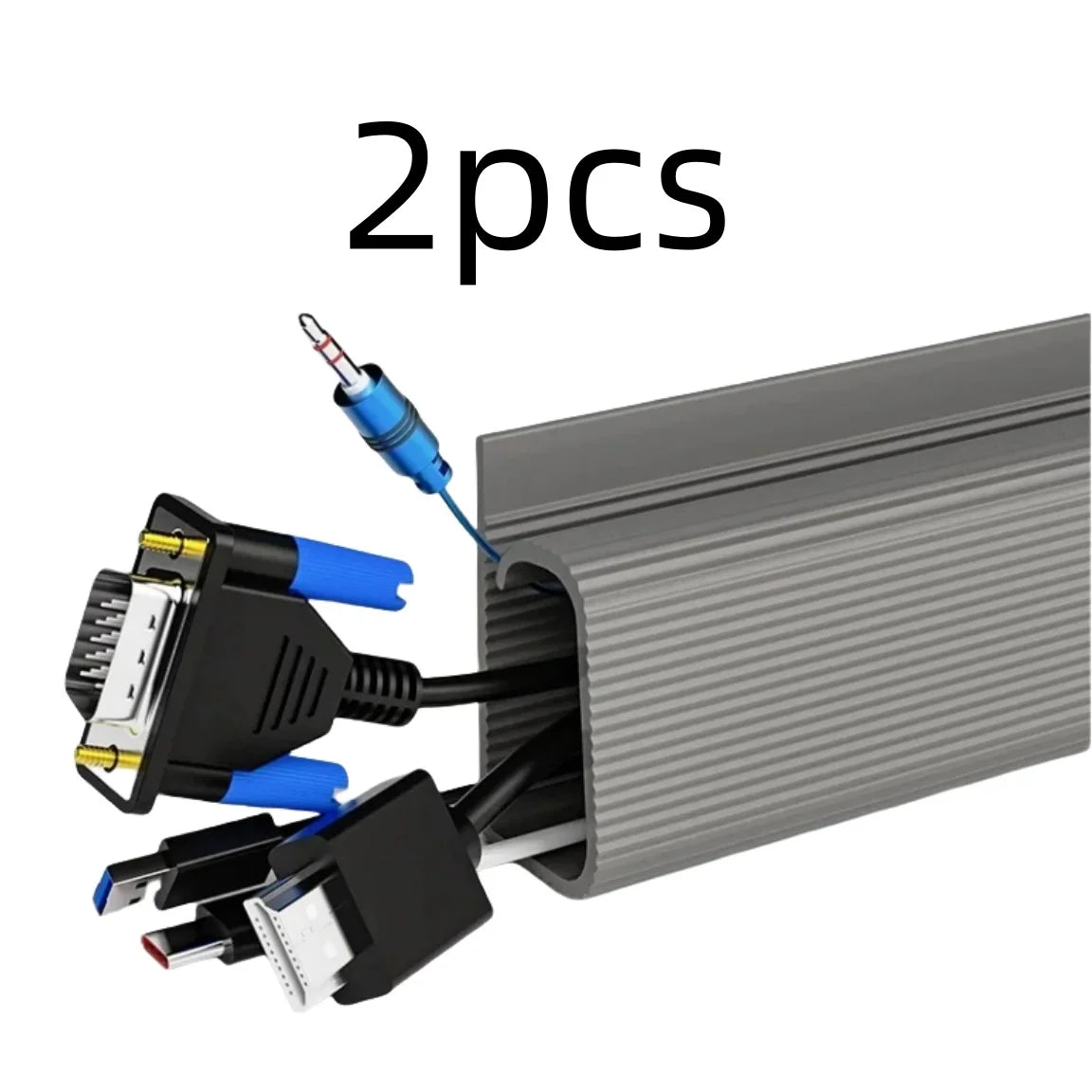 PVC-kabelkanal under skrivbord – 1 eller 2-pack