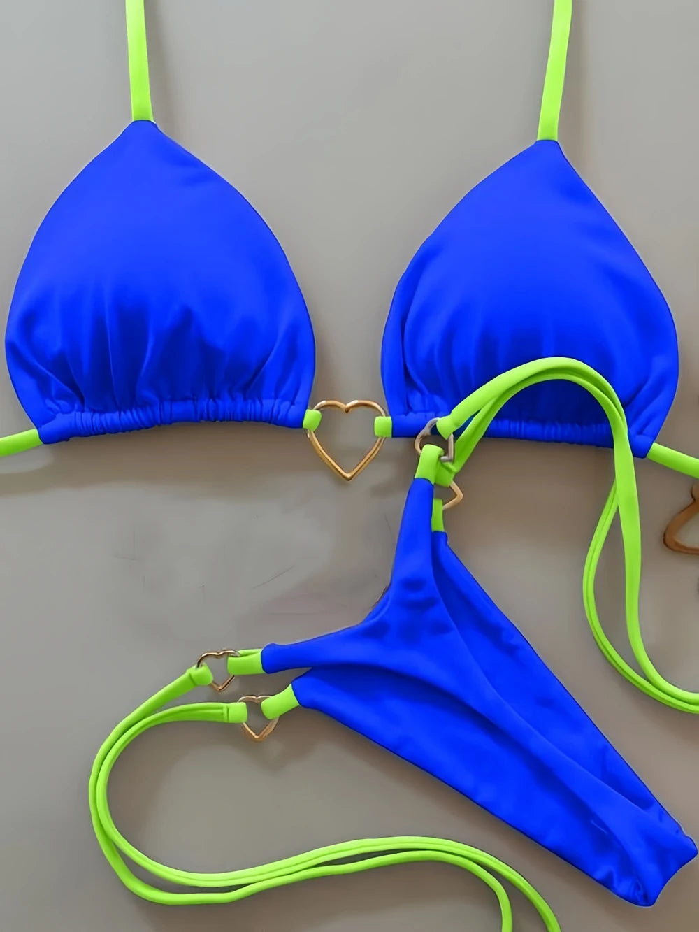 Sexy Halter Solid Color Low Waist Bikini Set Women's Swimsuit Two-piece Triangle Thong Swimwear Bathing Suit Brazilian Biquinis