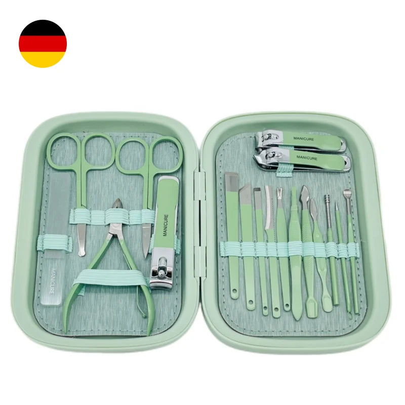 Professional Nail Kit 18 In 1 Manicure Set Nail Clipper Scissors Quality Stainless Steel Personal Care Manicure Complete Kit