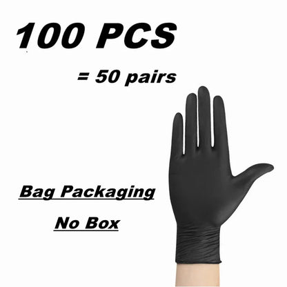 Svarta Nitrilhandskar Engångs – Latexfria, S–XL, 10/20/50/100-pack