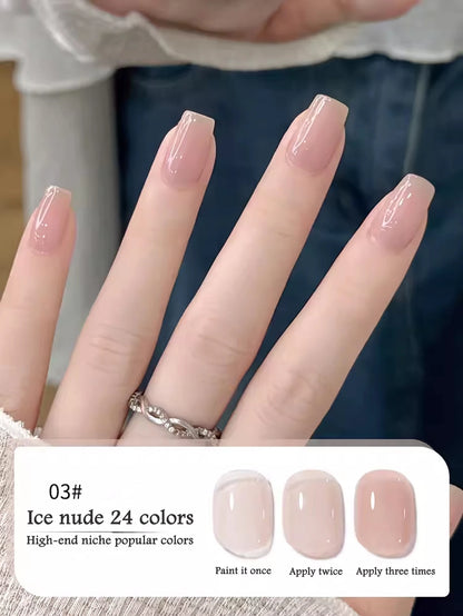 1-30pcs PSK Nude Pink Color Nail Art Ice Transparent Bare Color Nail Enamel 2026 New Net Red Popular White Gel Nail Polish