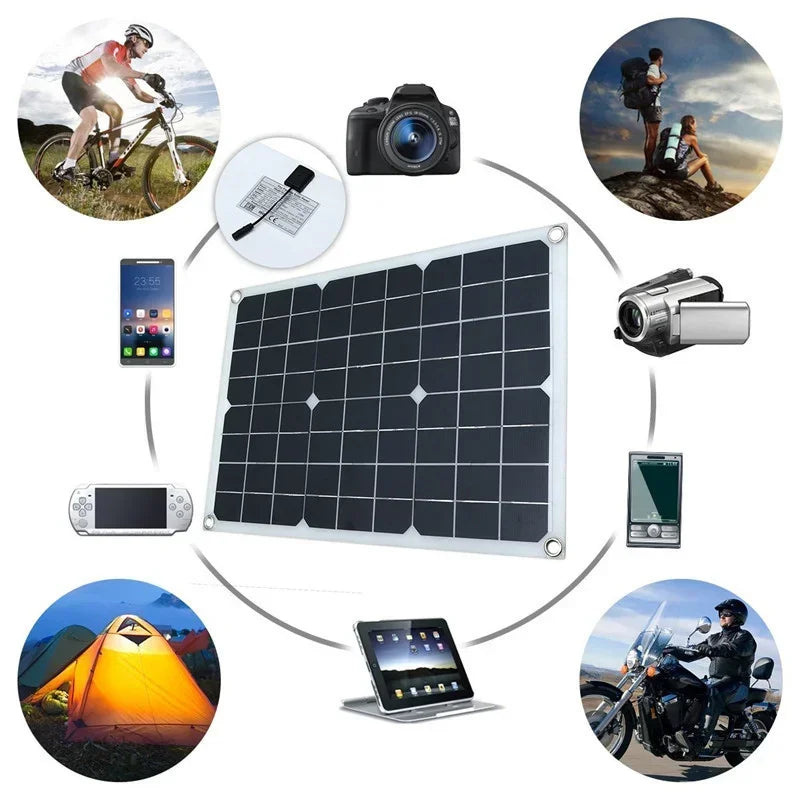 Komplett Solkraftsystem 4000W/6000W – 20W Monokristallin Solpanel + Modifierad Sinusvåg Inverter 110V/220V + 30A PWM-regulator 12V/24V