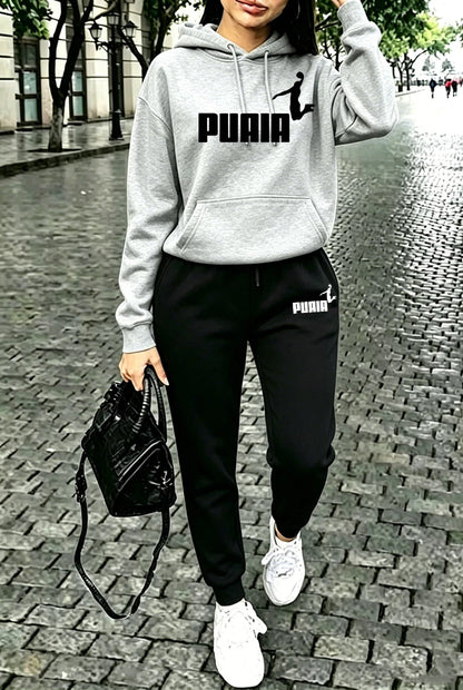 Fall Winter Womens Outfits Street Casual Hooded Sweatshirts Outdoors Sports Jogging Clothing Hot Sales Single Piece Hoodie Pants